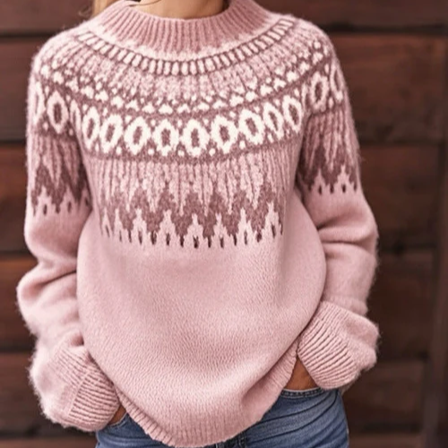 Livia – Pull d'hiver doux avec un motif d'épaule raffiné