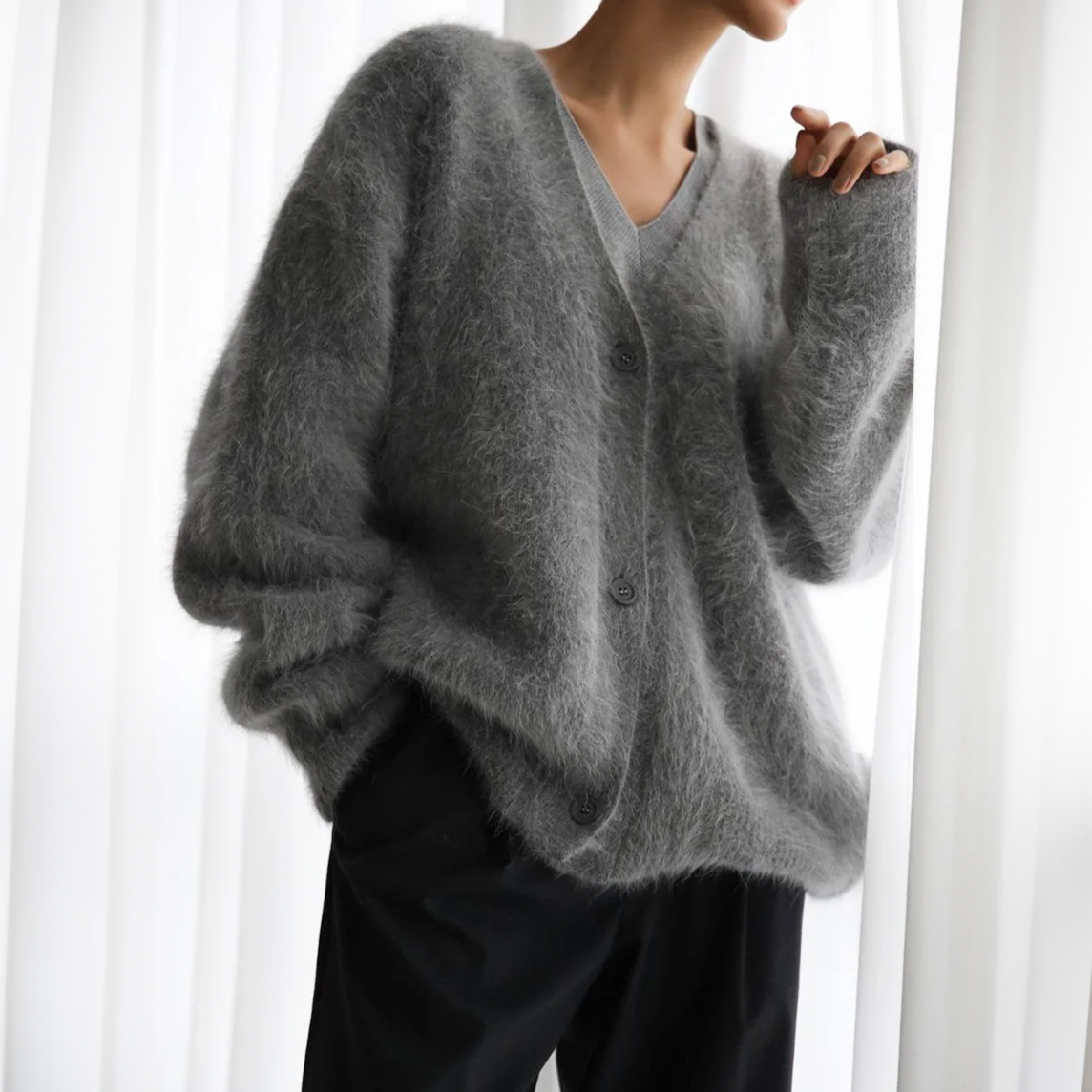 DHALIA | Elegancki oversize'owy kardigan