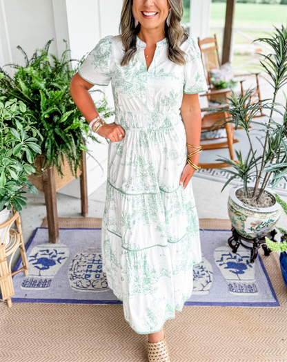 Marcelline | Maxi Toile Intemporelle – Élégance Flatteuse avec Confort et Fluidité