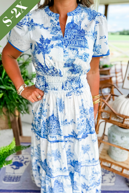 Marcelline | Maxi Toile Intemporelle – Élégance Flatteuse avec Confort et Fluidité