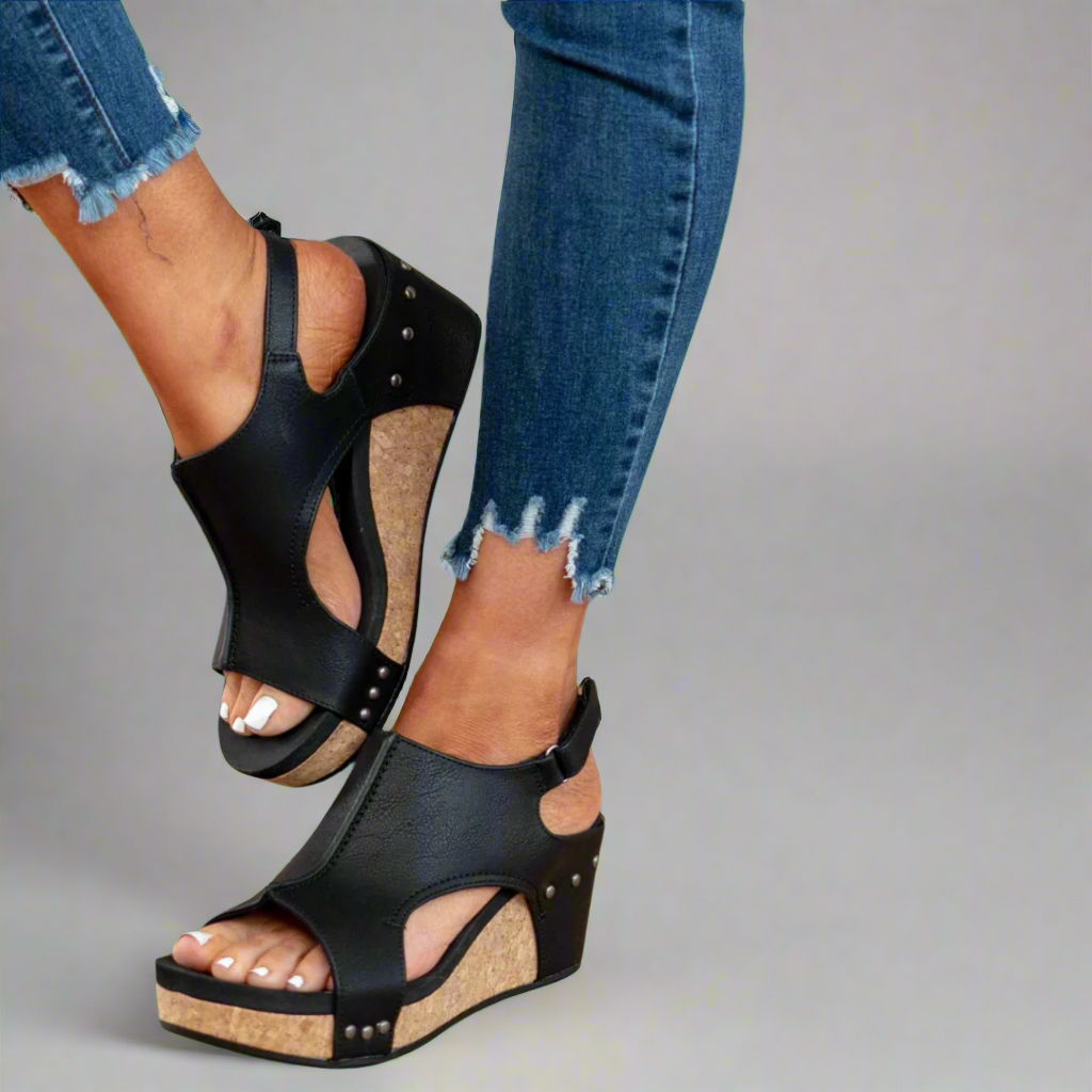 LUARYA™ - Sandales à Talon en Liège pour un Confort Quotidien