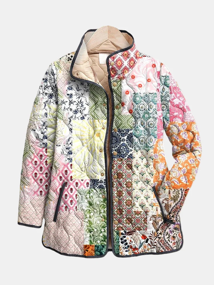 Suri | Veste Matelassée Imprimé Floral Décontractée