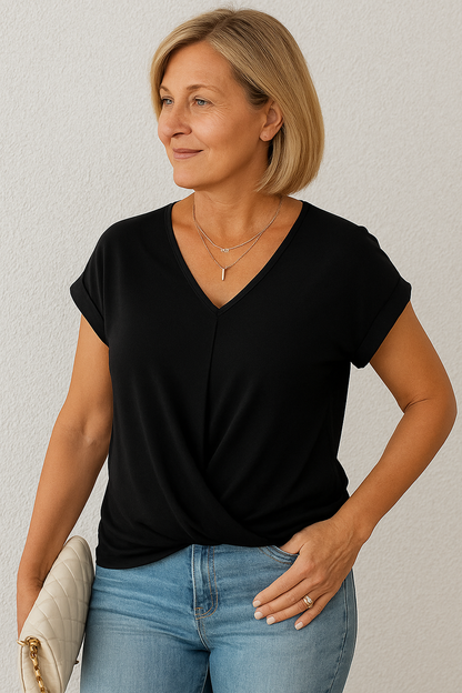 Liana | Haut à drapé doux avec nœud avant - Flatteur, Confortable & Élégant