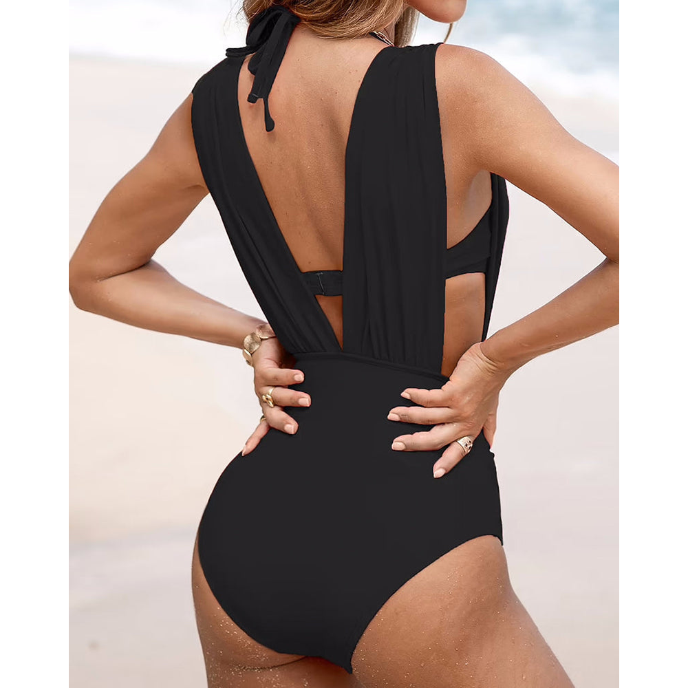 Scarlett | Maillot de bain à fronces et décolleté twist