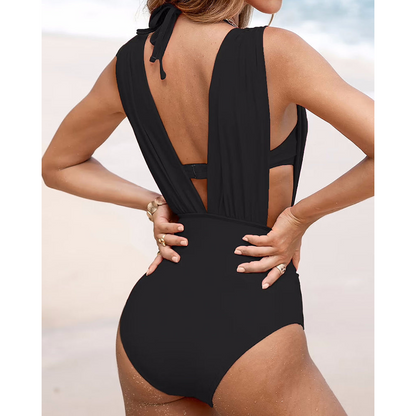 Scarlett | Maillot de bain à fronces et décolleté twist