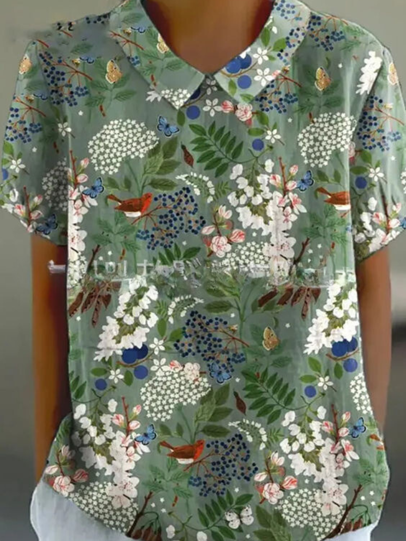 MARLENE™ – Chemise à Imprimé Vintage