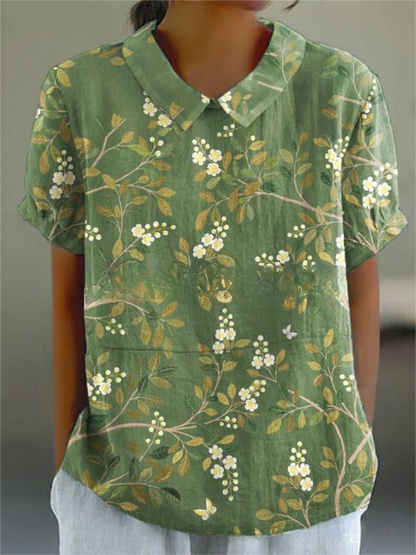 MARLENE™ – Chemise à Imprimé Vintage
