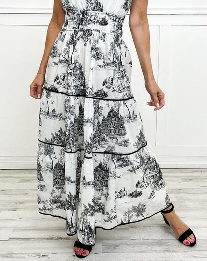 Marcelline | Maxi Toile Intemporelle – Élégance Flatteuse avec Confort et Fluidité