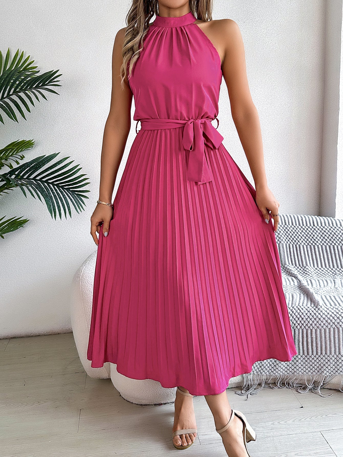 CEDRINE™ – Robe Midi Plissée Élégante