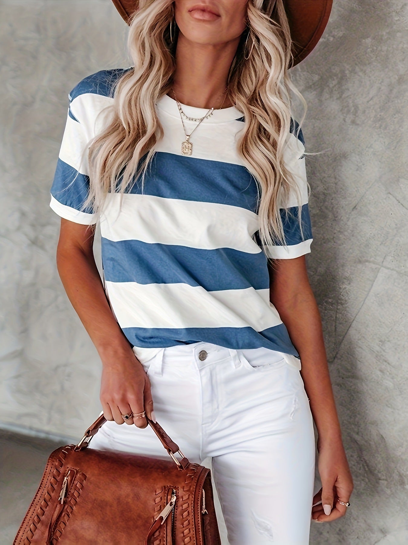 KAELY™ – T-shirt à Rayures Classique Décontracté