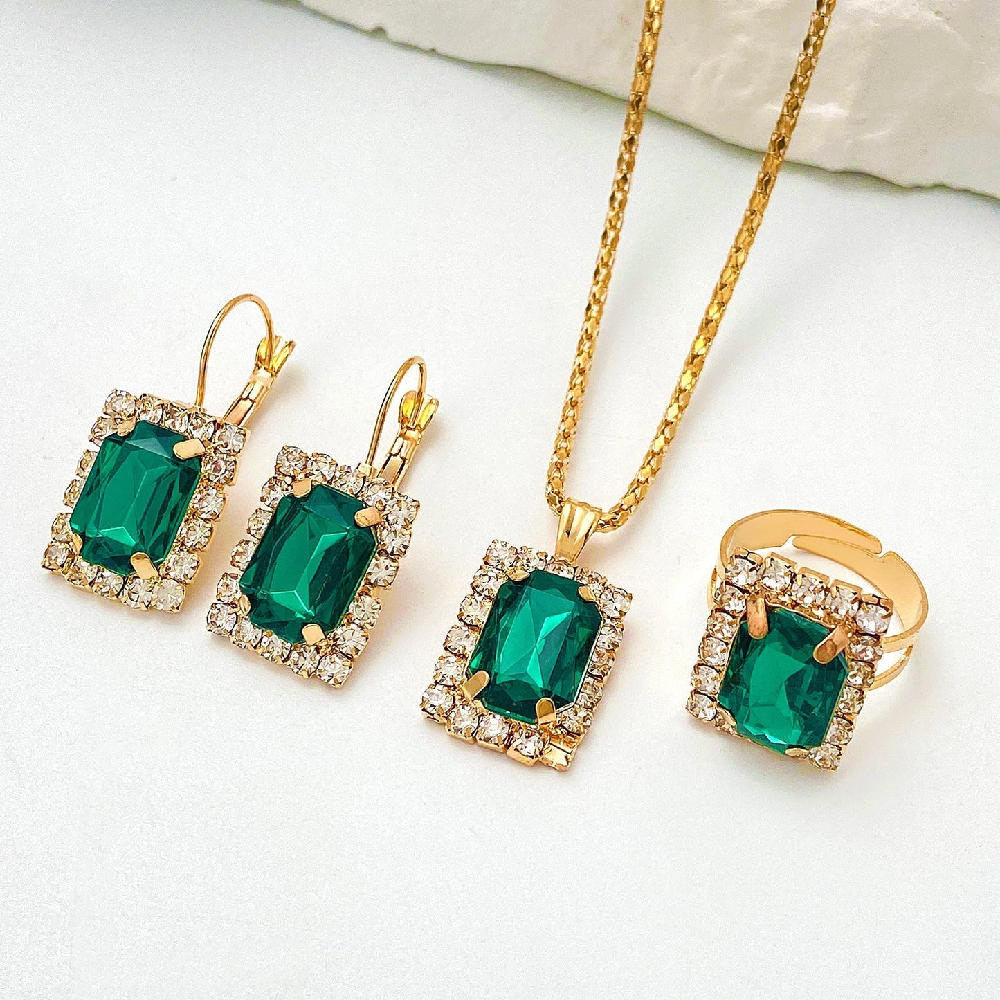 Bijoux Sylvara Greenveil émeraude | Or blanc