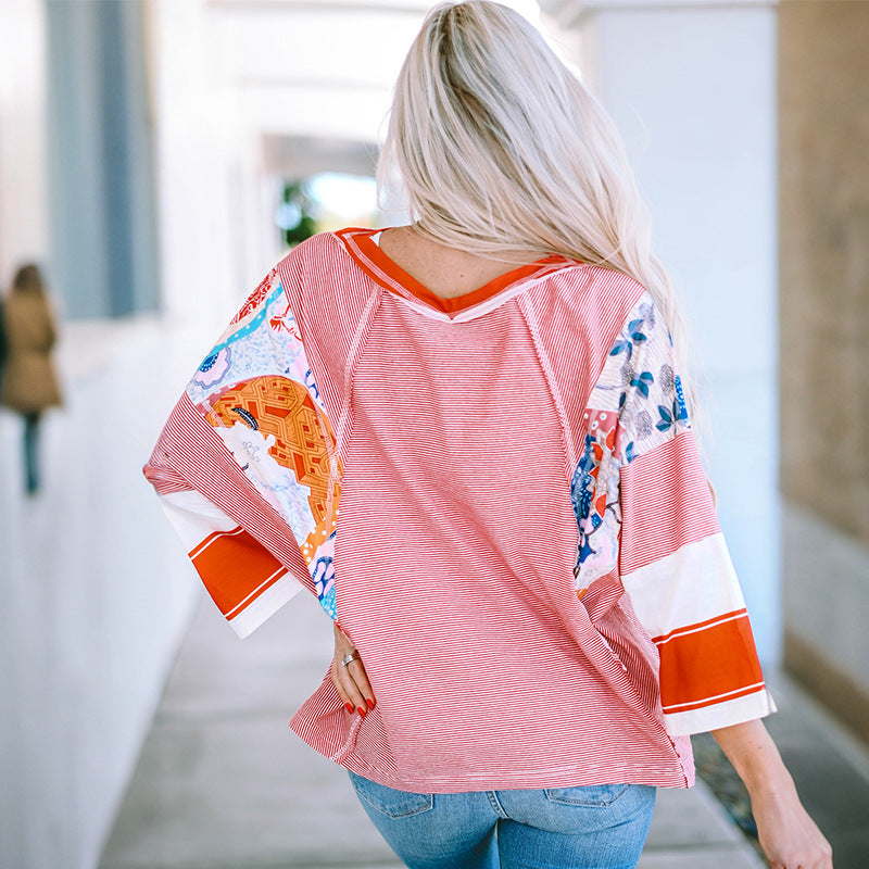 BAILEY™ – Haut Batwing Patchwork Léger