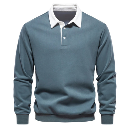 2023 New Autumn Fashion Design Polo Neck Sweatshirts for Men Casual and Social Wear Quality Cotton Mens Sweatshirts