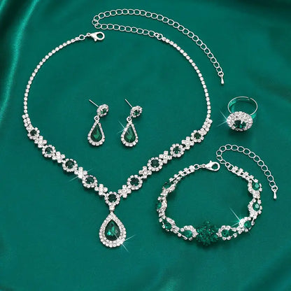 Bijoux Adriana Lysandre émeraude | Or Blanc