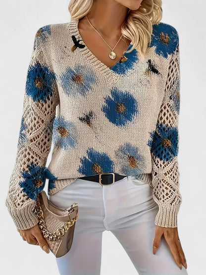 LIZA | Elegancki sweter w kwiaty