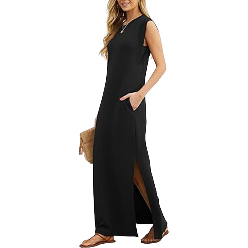 RIANE™ – Robe maxi de plage sans manches classique