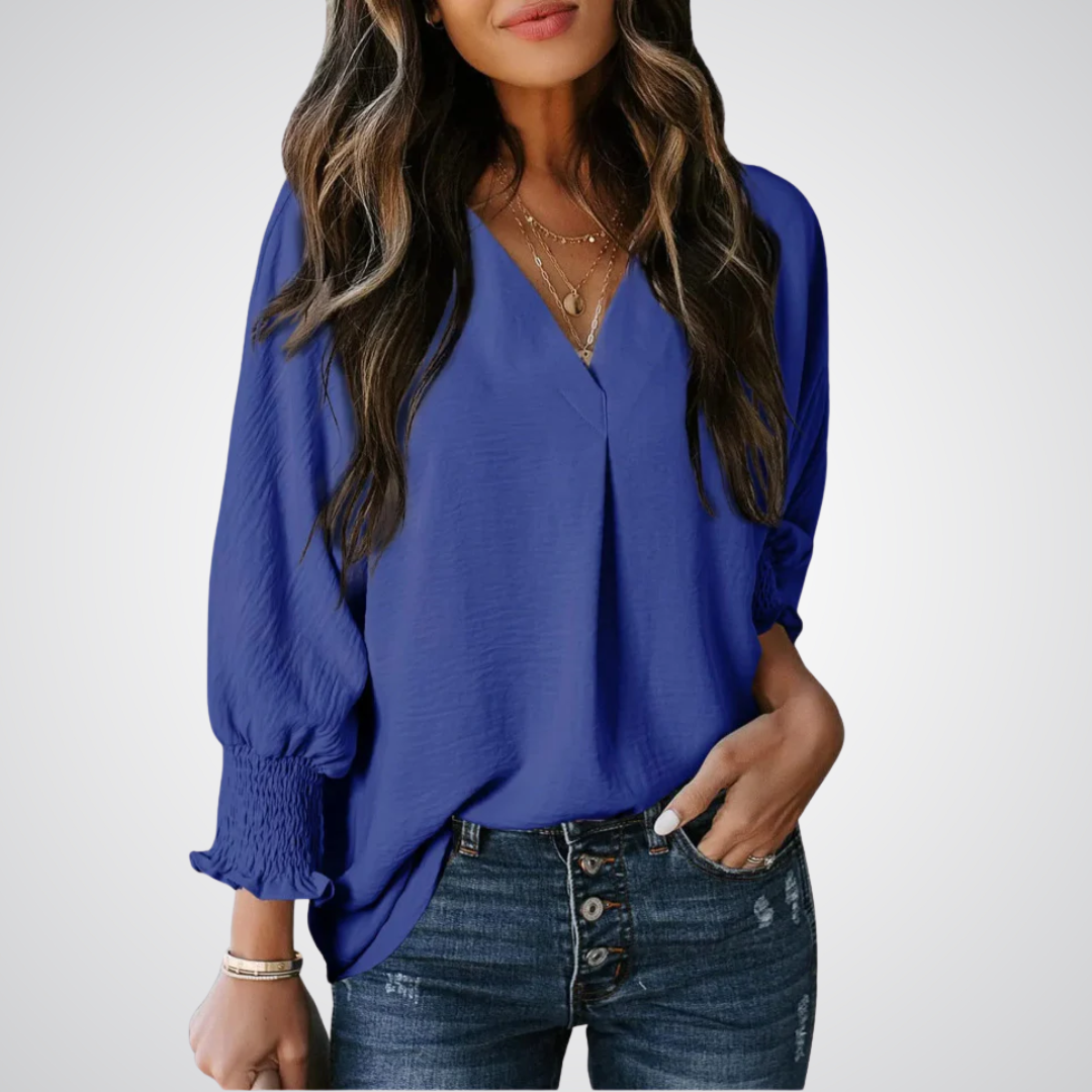 LEILA™ – Blouse Tunique Classique à Col V