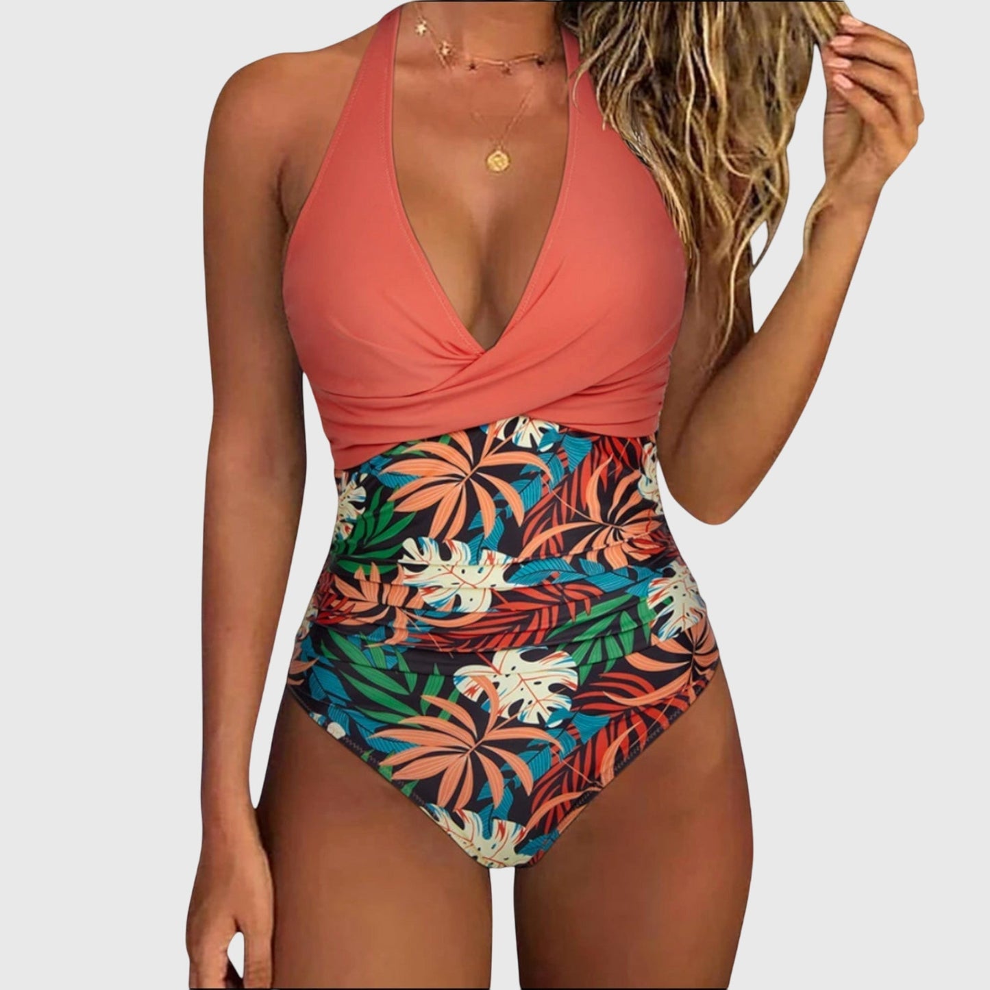 Florence | Maillot de bain une pièce à décolleté en V floral