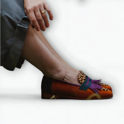 Amaya™ | Mocassins marron à motif léopard