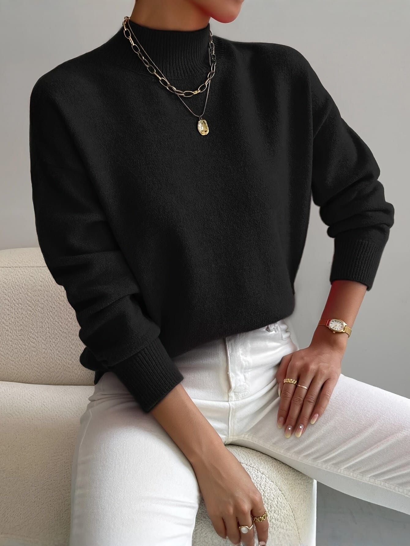 Pull Femme à Col Roulé Maria - Élégance et Confort Hivernal