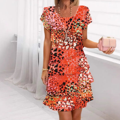 Jonna - Robe à Paillettes avec Imprimé Léopard Élégant