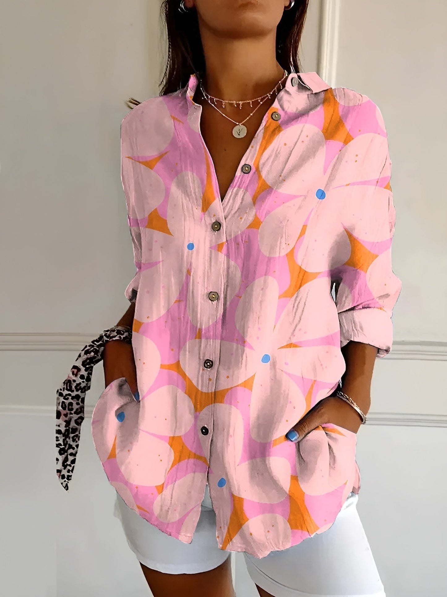 MELODIE™ – Chemise Boutonnée Florale Élégante